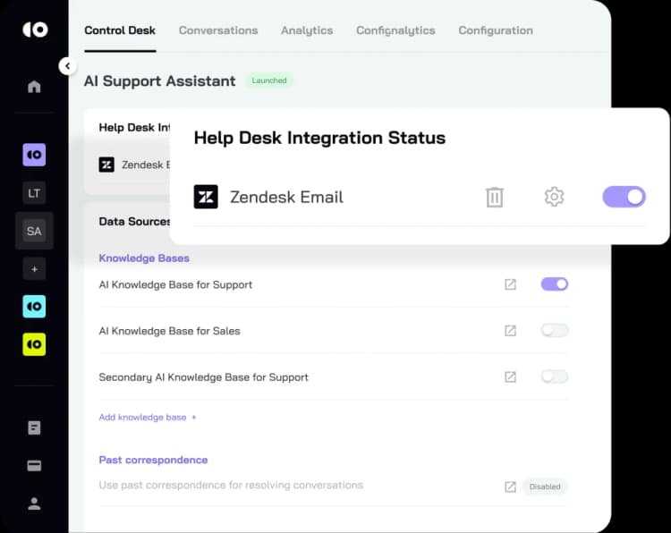 Works across live chat widgets, help centers, ticketing systems, and messaging channels with full encryption and audit tracking.